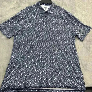 1764 Shirt Mens 2XL Cocktail Print Performance Golf Polo Breathable Drinking AOP